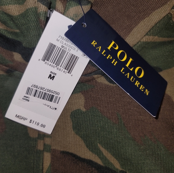 Polo Ralph Lauren Sweater Army Green Camo Camouflage 1/4 Zip - Picture 6 of 10